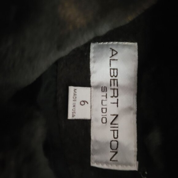 Albert Nipon Studio Womens Wool Coat With Hood Size 6 Charcoal Gray - Picture 5 of 5